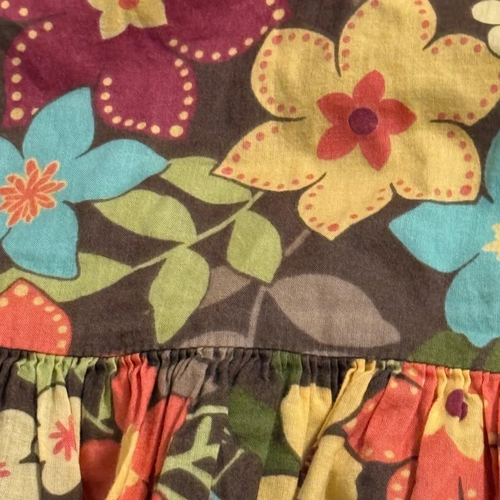 Gymboree Girls Brown Floral Halter Sun Dress Cotton Size 5